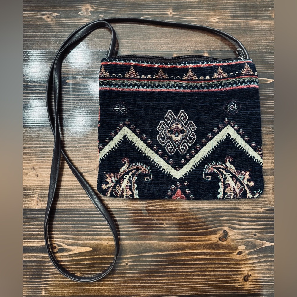 Gold Coast Bohemian Multicolor Embroidered Crossbody Bag